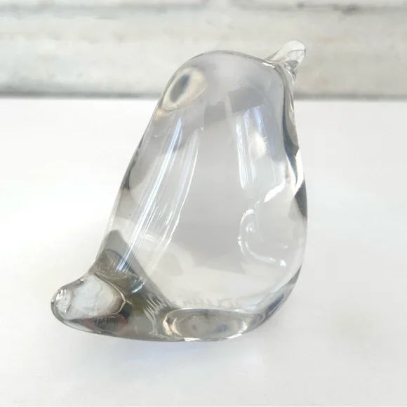 Crystal Glass Bird Signed Daum France 2.5” Paperweight - Picture 5 of 12